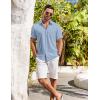 imageCOOFANDY Shirts for Men Short Sleeve Button Down Shirt Casual Summer Beach ShirtsLight Blue