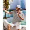 imageCOOFANDY Shirts for Men Short Sleeve Button Down Shirt Casual Summer Beach ShirtsLight Grey