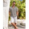 imageCOOFANDY Shirts for Men Short Sleeve Button Down Shirt Casual Summer Beach ShirtsLight Grey