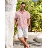 imageCOOFANDY Shirts for Men Short Sleeve Button Down Shirt Casual Summer Beach ShirtsLight Pink