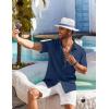 imageCOOFANDY Shirts for Men Short Sleeve Button Down Shirt Casual Summer Beach ShirtsNavy Blue