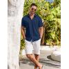 imageCOOFANDY Shirts for Men Short Sleeve Button Down Shirt Casual Summer Beach ShirtsNavy Blue