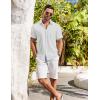 imageCOOFANDY Shirts for Men Short Sleeve Button Down Shirt Casual Summer Beach ShirtsWhite