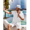 imageCOOFANDY Shirts for Men Short Sleeve Button Down Shirt Casual Summer Beach ShirtsWhite