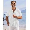 imageCOOFANDY Shirts for Men Short Sleeve Button Down Shirt Casual Summer Beach ShirtsWhite