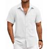 imageCOOFANDY Mens Button Down Shirts Lightweight Breathable Short Sleeve Shirt Summer Beach TopWhite