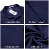 imageCOOFANDY Mens Casual Button Down Shirt Untucked Short Sleeve Strech Wrinkle Free Dress ShirtsDeep Blue
