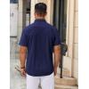 imageCOOFANDY Mens Casual Button Down Shirt Untucked Short Sleeve Strech Wrinkle Free Dress ShirtsDeep Blue