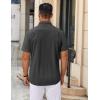 imageCOOFANDY Mens Casual Button Down Shirt Untucked Short Sleeve Strech Wrinkle Free Dress ShirtsDeep Grey