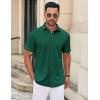 imageCOOFANDY Mens Casual Button Down Shirt Untucked Short Sleeve Strech Wrinkle Free Dress ShirtsEvergreen