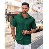 imageCOOFANDY Mens Casual Button Down Shirt Untucked Short Sleeve Strech Wrinkle Free Dress ShirtsEvergreen