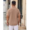 imageCOOFANDY Mens Casual Button Down Shirt Untucked Short Sleeve Strech Wrinkle Free Dress ShirtsKhaki