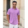 imageCOOFANDY Mens Casual Button Down Shirt Untucked Short Sleeve Strech Wrinkle Free Dress ShirtsLavender