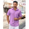 imageCOOFANDY Mens Casual Button Down Shirt Untucked Short Sleeve Strech Wrinkle Free Dress ShirtsLavender