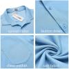 imageCOOFANDY Mens Casual Button Down Shirt Untucked Short Sleeve Strech Wrinkle Free Dress ShirtsLight Blue