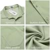 imageCOOFANDY Mens Casual Button Down Shirt Untucked Short Sleeve Strech Wrinkle Free Dress ShirtsLight Green