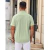imageCOOFANDY Mens Casual Button Down Shirt Untucked Short Sleeve Strech Wrinkle Free Dress ShirtsLight Green