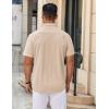 imageCOOFANDY Mens Casual Button Down Shirt Untucked Short Sleeve Strech Wrinkle Free Dress ShirtsLight Khaki