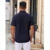 imageCOOFANDY Mens Casual Button Down Shirt Untucked Short Sleeve Strech Wrinkle Free Dress ShirtsNavy Blue