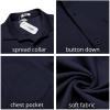 imageCOOFANDY Mens Casual Button Down Shirt Untucked Short Sleeve Strech Wrinkle Free Dress ShirtsNavy Blue
