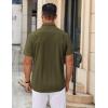 imageCOOFANDY Mens Casual Button Down Shirt Untucked Short Sleeve Strech Wrinkle Free Dress ShirtsOlive Green