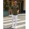 imageCOOFANDY Mens Casual Button Down Shirt Untucked Short Sleeve Strech Wrinkle Free Dress ShirtsOlive Green