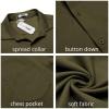 imageCOOFANDY Mens Casual Button Down Shirt Untucked Short Sleeve Strech Wrinkle Free Dress ShirtsOlive Green