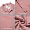 imageCOOFANDY Mens Casual Button Down Shirt Untucked Short Sleeve Strech Wrinkle Free Dress ShirtsPink