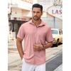 imageCOOFANDY Mens Casual Button Down Shirt Untucked Short Sleeve Strech Wrinkle Free Dress ShirtsPink