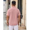 imageCOOFANDY Mens Casual Button Down Shirt Untucked Short Sleeve Strech Wrinkle Free Dress ShirtsPink