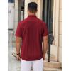 imageCOOFANDY Mens Casual Button Down Shirt Untucked Short Sleeve Strech Wrinkle Free Dress ShirtsRed