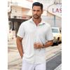 imageCOOFANDY Mens Casual Button Down Shirt Untucked Short Sleeve Strech Wrinkle Free Dress ShirtsWhite