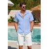 imageCOOFANDY Mens Cuban Guayabera Shirt Summer Beach Vacation Shirt Casual Short Sleeve Button Down Resort WearAngel Falls