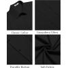 imageCOOFANDY Mens Cuban Guayabera Shirt Summer Beach Vacation Shirt Casual Short Sleeve Button Down Resort WearBlack