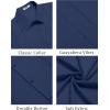 imageCOOFANDY Mens Cuban Guayabera Shirt Summer Beach Vacation Shirt Casual Short Sleeve Button Down Resort WearBlack Iris