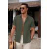 imageCOOFANDY Mens Cuban Guayabera Shirt Summer Beach Vacation Shirt Casual Short Sleeve Button Down Resort WearChive