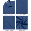 imageCOOFANDY Mens Cuban Guayabera Shirt Summer Beach Vacation Shirt Casual Short Sleeve Button Down Resort WearDark Blue