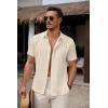 imageCOOFANDY Mens Cuban Guayabera Shirt Summer Beach Vacation Shirt Casual Short Sleeve Button Down Resort WearVanilla Ice