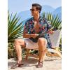 imageCOOFANDY Mens Hawaiian Shirt Short Sleeve Casual Button Down Tropical Summer Beach Aloha ShirtsBlackcolorful Flowers