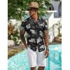 imageCOOFANDY Mens Hawaiian Shirt Short Sleeve Casual Button Down Tropical Summer Beach Aloha ShirtsBlackpineapple