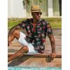 imageCOOFANDY Mens Hawaiian Shirt Short Sleeve Casual Button Down Tropical Summer Beach Aloha ShirtsBlackred Flowers