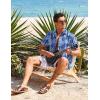 imageCOOFANDY Mens Hawaiian Shirt Short Sleeve Casual Button Down Tropical Summer Beach Aloha ShirtsBlueplam Leaves