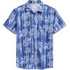 imageCOOFANDY Mens Hawaiian Shirt Short Sleeve Casual Button Down Tropical Summer Beach Aloha ShirtsBlueplam Leaves