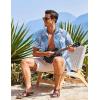 imageCOOFANDY Mens Hawaiian Shirt Short Sleeve Casual Button Down Tropical Summer Beach Aloha ShirtsBluewhite Leaves
