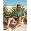 imageCOOFANDY Mens Hawaiian Shirt Short Sleeve Casual Button Down Tropical Summer Beach Aloha ShirtsGreenwhite Flowers
