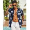 imageCOOFANDY Mens Hawaiian Shirt Short Sleeve Casual Button Down Tropical Summer Beach Aloha ShirtsNavycoconut Tree