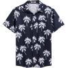imageCOOFANDY Mens Hawaiian Shirt Short Sleeve Casual Button Down Tropical Summer Beach Aloha ShirtsNavycoconut Tree