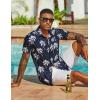 imageCOOFANDY Mens Hawaiian Shirt Short Sleeve Casual Button Down Tropical Summer Beach Aloha ShirtsNavycoconut Tree