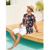 imageCOOFANDY Mens Hawaiian Shirt Short Sleeve Casual Button Down Tropical Summer Beach Aloha ShirtsNavypink Flowers