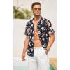 imageCOOFANDY Mens Hawaiian Shirt Short Sleeve Casual Button Down Tropical Summer Beach Aloha ShirtsNavypink Flowers